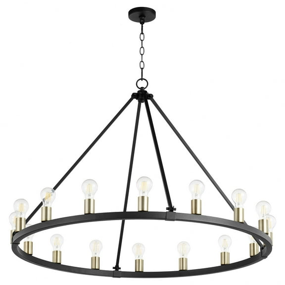 64-16-6980 Quorum Lighting Paxton - 16 Light Chandelier in style - 42 inches wide by 30 inches high-Noir/Aged Brass Finish    -Traditional