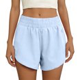 thumbnail image 2 of JUUNthy Womens Active Shorts, Zipper Pockets Qucik Dry Elastic Waist Running Athletic Workout Shorts Claret L, 2 of 7