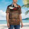 thumbnail image 3 of Honeii Rustic American Flag Wood Print Men’s Hawaiian Shirt,Classic Button-Down Short Sleeve Shirt, for Beach, Vacation, and Outdoor Activities,3X-Large, 3 of 7