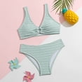 thumbnail image 2 of BOBOGOJP Girl's V Neck Ring Linked Bikini Sets Bathing Suits Two Piece Swimsuit (Light Blue, 8-9 Years), 2 of 6