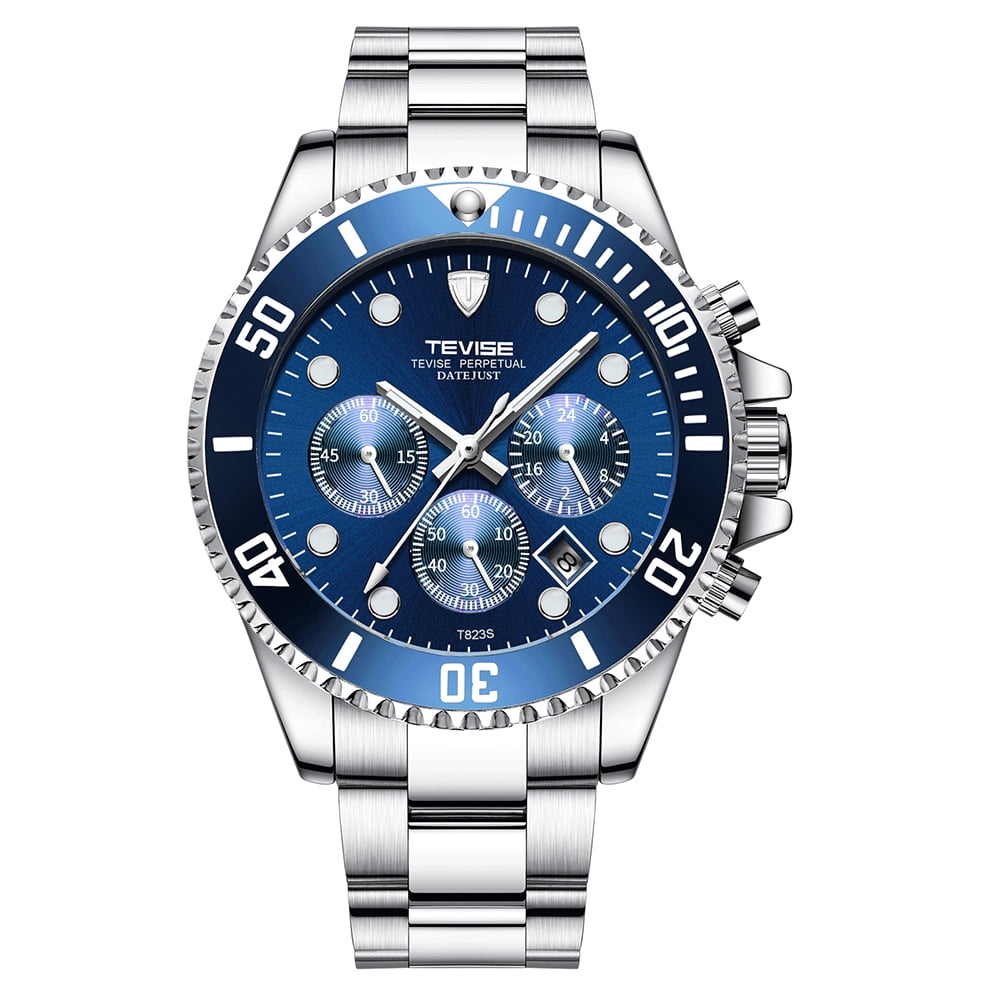 TEVISE T823 Brand Men Watch Luxury Quartz Watch Sport Stainless Steel Clock Relogio Masculino for Gift