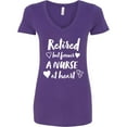 thumbnail image 3 of Inktastic Retired but Forever a Nurse at Heart Women's V-Neck T-Shirt, 3 of 5