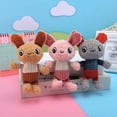 thumbnail image 3 of Children Gift Cute Schoolbag Accessories Ornament Animal Stuffed Toys Car Key Holder Bear Key Chain Bunny Plush Keyring Key Ring Rainbow Rabbit Plush Keychain F, 3 of 8