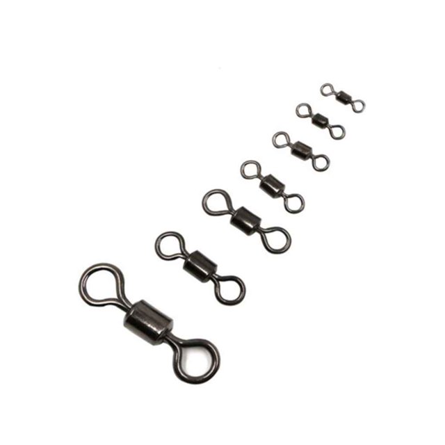 100 Pcs Connecteur Pivotant à Roulettes pour Pêche; Support de Matériel de Pêche Anneau Solide Accessoire de Pêche en Mer