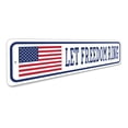 thumbnail image 3 of Let Freedom Ring US American Flag Aluminum Metal Decor Sign - 4x18 inches, 3 of 4