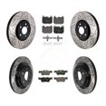 thumbnail image 1 of Transit Auto Front Rear Coated Drilled Slotted Disc Brake Rotors and Ceramic Pads Kit for Car Mini Cooper Countryman Clubman John Works ALL4 KDT-101355, 1 of 11