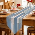thumbnail image 2 of Table Runners 72 Inches Long, Blue Wood Grain Cotton Linen Kitchen Dining Coffee Table Runner for Party Home Decor, Farmhouse Mottled Striped Plank Tabletop Dresser Scarves Runner Decor 18x72 Inch, 2 of 9