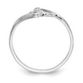 thumbnail image 2 of Solid 14k White Gold Diamond heart Ring Band Size 6.5, 2 of 6