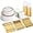 Gold - Lace Design, variant on 350PCS Gold Plastic Dinnerware Set - Gold Plastic Plates Disposable for 50 Guests Include 50 Dinner Plates,50 Dessert Plates,50 Forks,50 Knives,50 Spoons,50 Cups&50 Napkins for Party