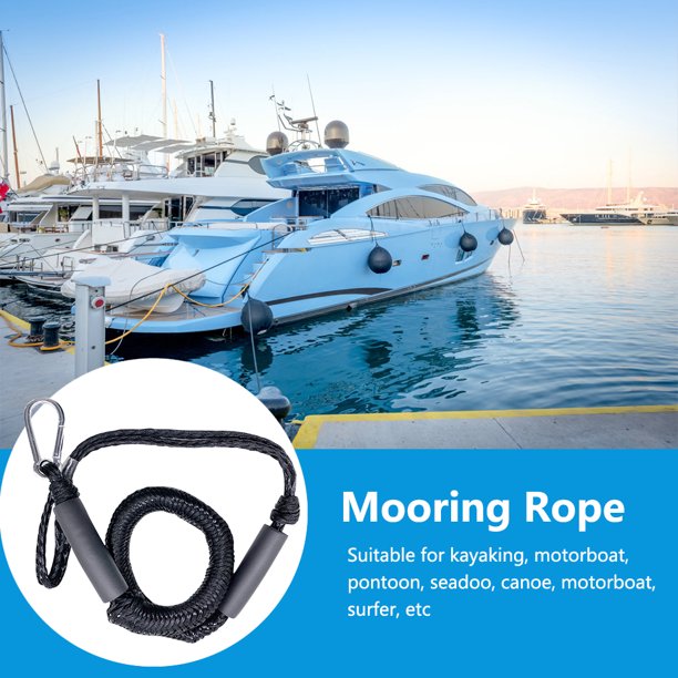 Cuerda De Amarre Cuerdas elásticas para barcos de 1,2 m, cuerdas de amarre para Kayah (negro, 2 uds.)