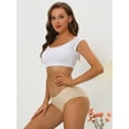 thumbnail image 4 of DARING DIVA Women's No Show Elastic Waist Brief Panties Breathable M Beige, 4 of 6
