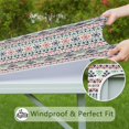 thumbnail image 6 of Vibrant Boho Pattern Tablecloth with Stretch Fit Design for 36 Inch Square Indoor Outdoor Table Protection, 6 of 6
