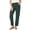 Navy, variant on SROBPTY Fall Womens Pant Solid Pleated Elastic Waist Linen Feel Pocket Casual Trousers