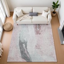 Addison Rugs Mayfield Premium Machine Washable Transitional Abstract Blush Rectangle Rug, 10' x 14'