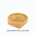 thumbnail image 3 of Imitation Rattan Hand Woven Fruit Basket, Multipurpose Storage Tray for Produce Snacks Dry Goods, Rustic Serving Basket and Organizer for Kitchen Counter Dining Table Display, Yellow, Small, 3 of 7