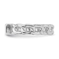 thumbnail image 3 of Sterling Silver Rhodium-plated Bar and Chain Link Adjustable Ring, 3 of 6
