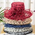 thumbnail image 5 of YooGuoGuo Flower Sun Hat Fashion Organza Big Brim Cap Summer Outdoor Sun Protection Hat for Women, 5 of 6