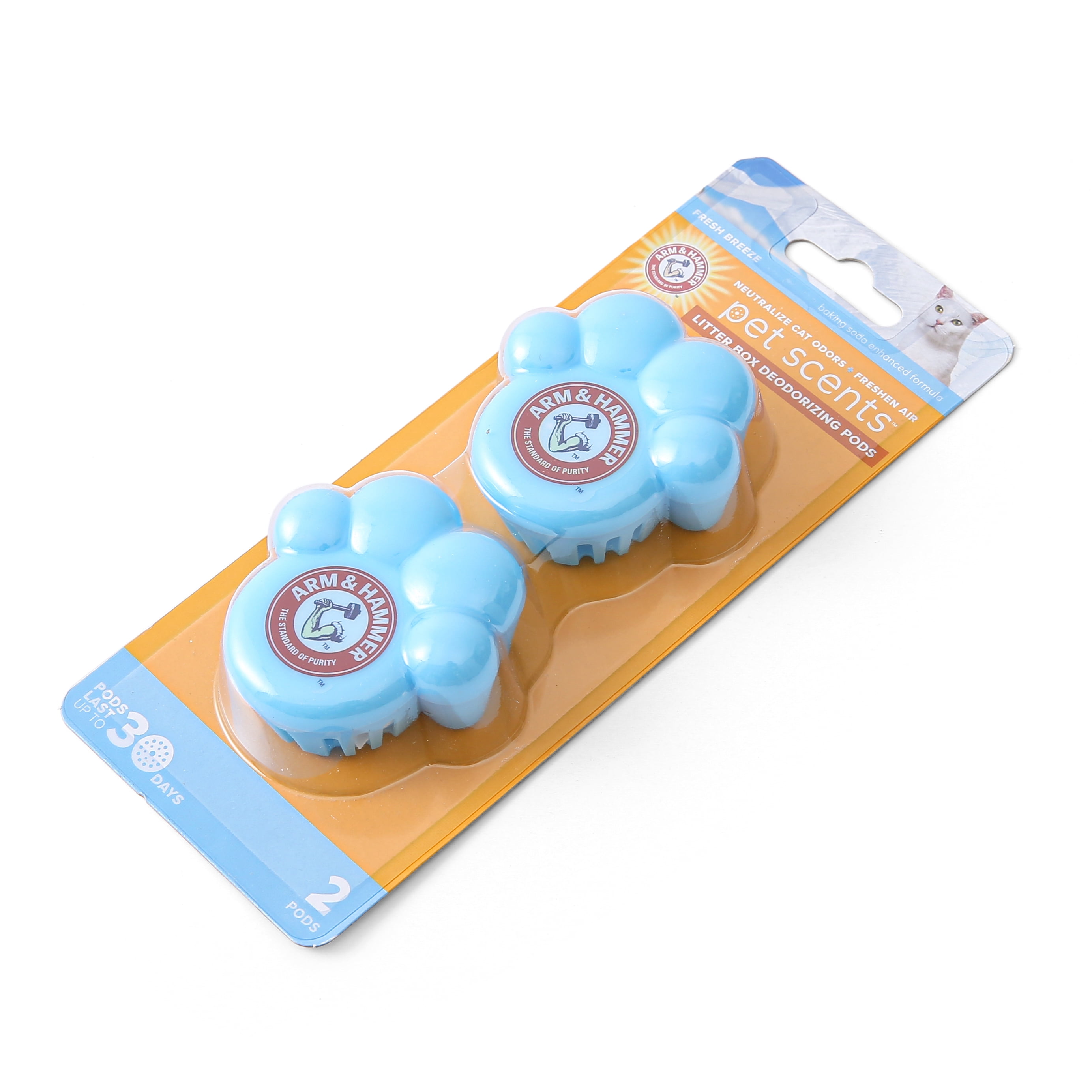 Arm & Hammer Cat Litter Box Deodorizing Pods, Fresh Breeze Scent, 2 Pack