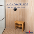 thumbnail image 6 of DECOMIL Bamboo Shower Stool with Non-Slip Feet, Durable Bathroom Bench for Inside Shower, Natural Wooden Bathroom Accessory, 19"x18"x10", Water-Resistant, 6 of 6