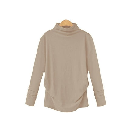 MRY Women Lady Solid Turtleneck Sweater Casual Pullover Tops Blouse Autumn Winter
