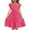 Hot Pink, variant on Tiweut Girls Casual Dresses Boho Kids Summer Fly Sleeve Crew Neck Double Layer Ruffle Sleeve Classic Fit Dress 4-5 Y