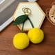 thumbnail image 4 of Llavero colgante de cerezas de piel de conejo sintético | Decoración de Fruta de Simulación de Peluche Suave | Accesorio de bolso, adorno del retrovisor del coche, gancho metálico desmontable |, 4 of 6