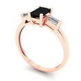 thumbnail image 2 of 0.8 ctw 3 Stone Anniversary Ring for Women | Emerald Cut Natural Onyx | Hyperallergenic Solid 18K Rose Gold, 2 of 5