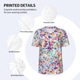 thumbnail image 5 of Fotbe Colorful Watercolor Dots Baseball Jersey Shirt for Men and Women, Casual Short Sleeves Button Down T-Shirt-3X-Large, 5 of 9