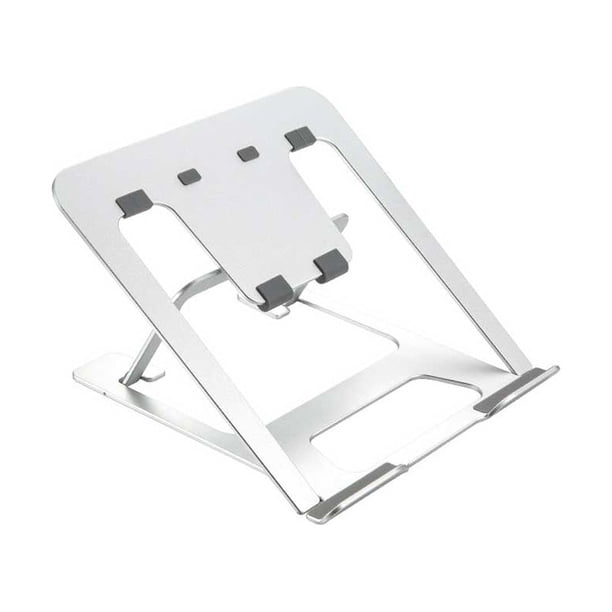 Injueey Soporte de computadora portátil plegable Soporte conveniente ajustable Soporte de aplicación amplia Escritorio de oficina para el Electrónica Plata
