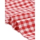 thumbnail image 5 of Vestido corto de manga corta con estampado de cuadros para mujeres, cuello redondo, cintura alta, vestido casual en capas, M rojo, 5 of 6