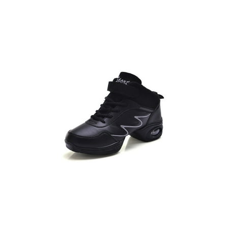 

Daeful Womens Comfort Lace Up Modern Shoe Jazz Dance Sneakers Yoga Anti-Slip Shoes Black Gray 7