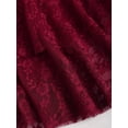 thumbnail image 6 of Burgundy Lace Halter Neck Ruched Peplum Mini Dress For Women, 6 of 7