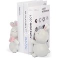 thumbnail image 2 of Cute Rabbit Bookends,Decorative Bookends, Cute Bookends,Book Ends for Shelves,Book Ends for Kids Rooms, Kids Bookends can accommodate 1 to 4 Books(White), 2 of 7