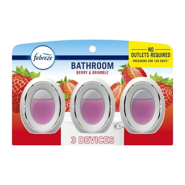 Febreze Bathrom Air Freshener, Small Spaces Odor-Fighting, Berry & Bramble, 3 Count