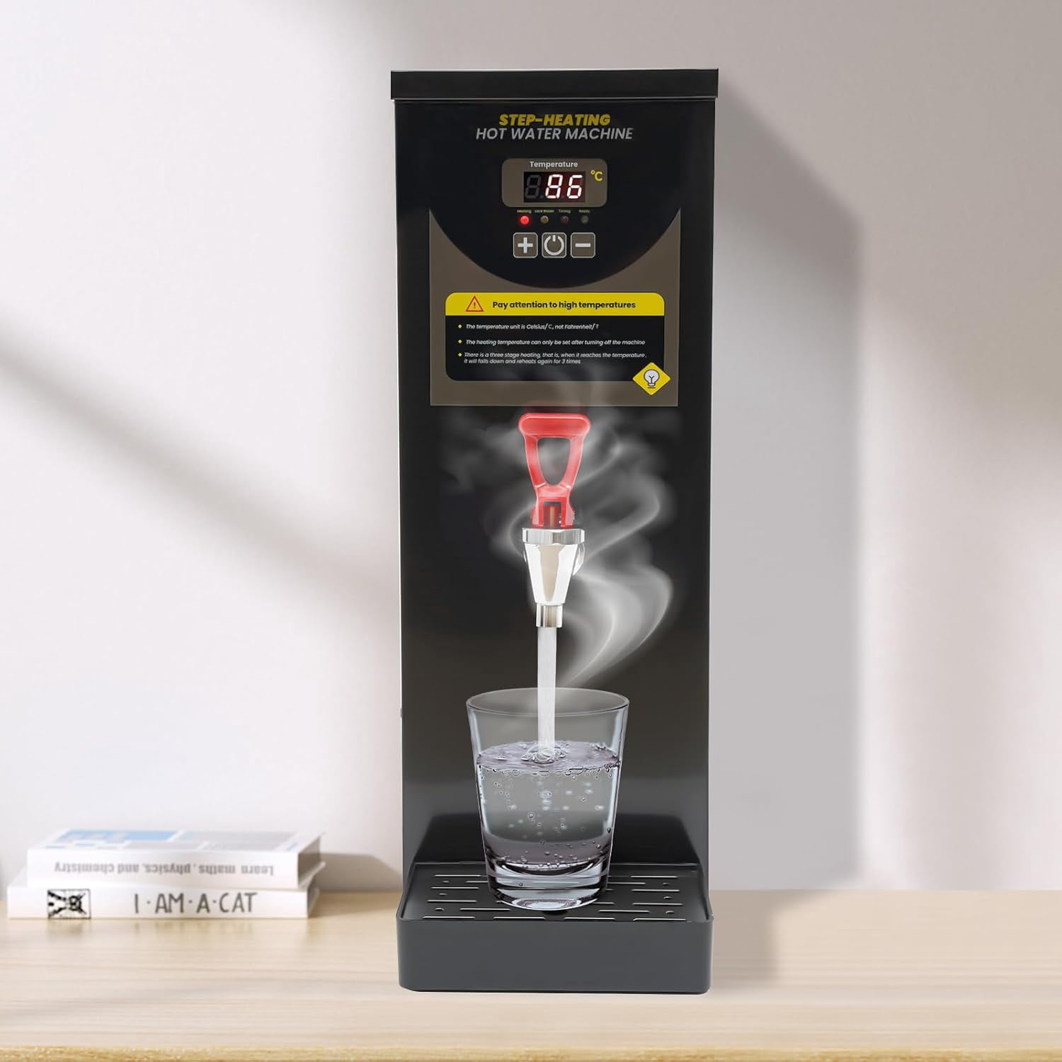 Hot Water Dispenser Electric Water Boiler And Warmer, 2000W Rapid Heating Tea Coffee Water Machine Stainless Steel Commercial Hot Water Maker for Restaurant, Hotel, Home, Office (Black)