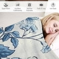 thumbnail image 3 of JRXY Spring Floral Birds Chinoiserie Flowers Decor Blue and White Plant Flannel Fleece Blanket for Bed White, 3 of 6