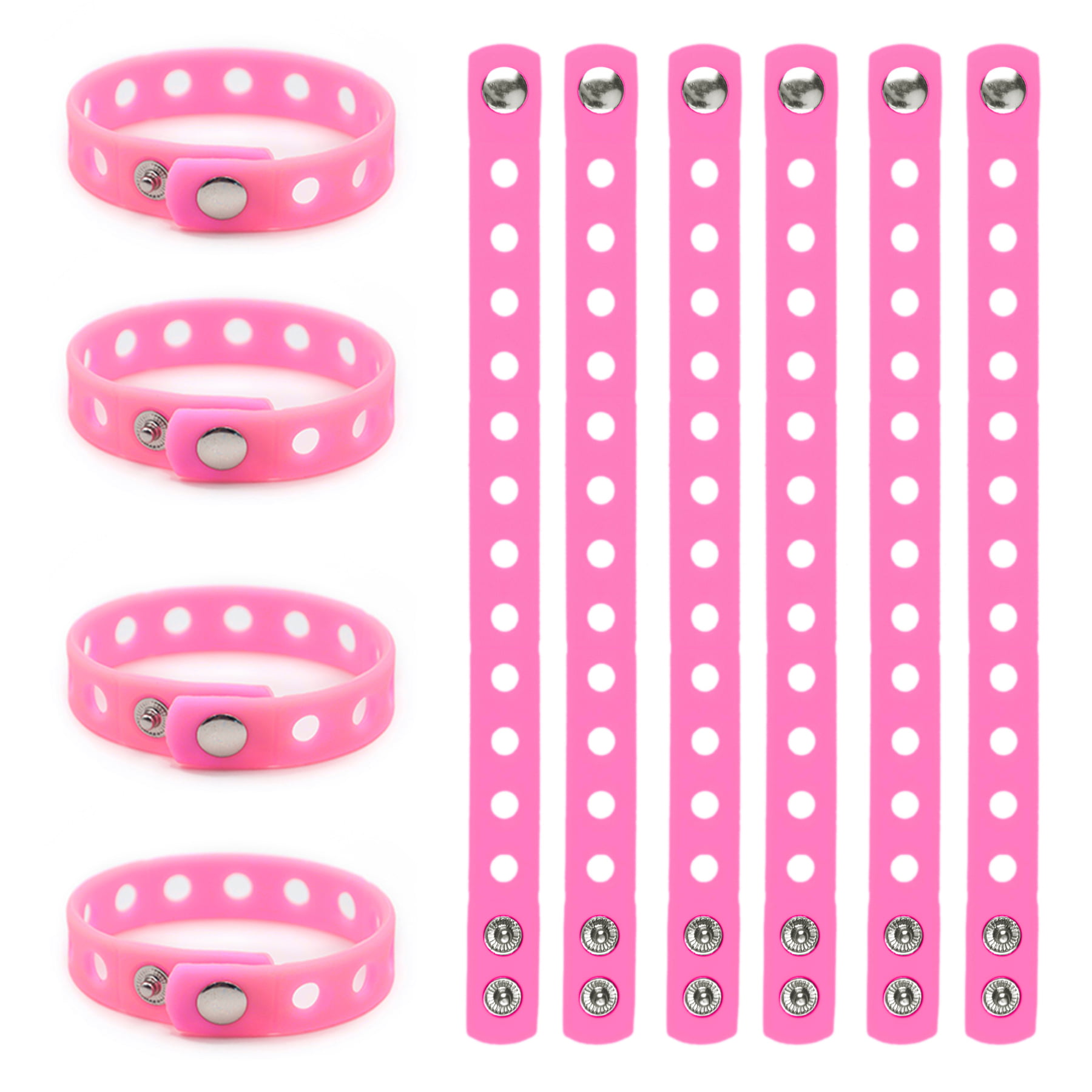 100pcs Silicone Wristband Bracelets Fit for Jibbitz Shoe Charms 18cm 17 Colors 