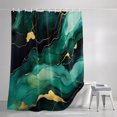 thumbnail image 3 of Shower Curtains for Bathroom, Teal Marble Waterproof Fabric Shower Curtain, Modern Green Golden Abstract Ombre Texture Decorative Bathroom Curtain for Bathtub, 72"x84", No Hooks Included, 3 of 9