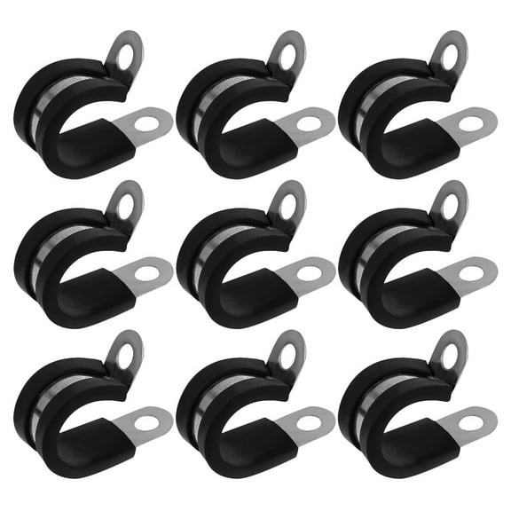 Black Stainless Steel Cable Clamps for Tube Wire Management and Repair 20pcs