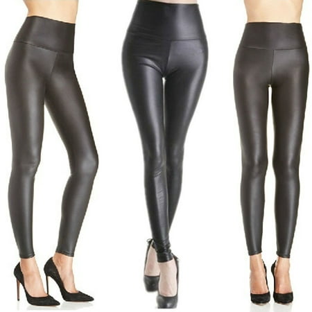 Women Leather Leggings High Waist Pants Stretchy faux Leather (The Best Leather Leggings)