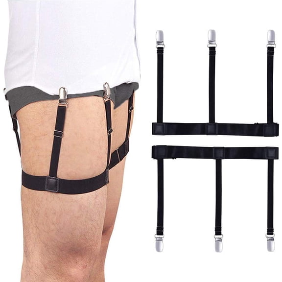 2Pack Shirt Stays, Shirt Garters Holders Keepers Belt for Man, Shirt Suspenders Tuckers with Non-Slip Heavy Duty Clips
