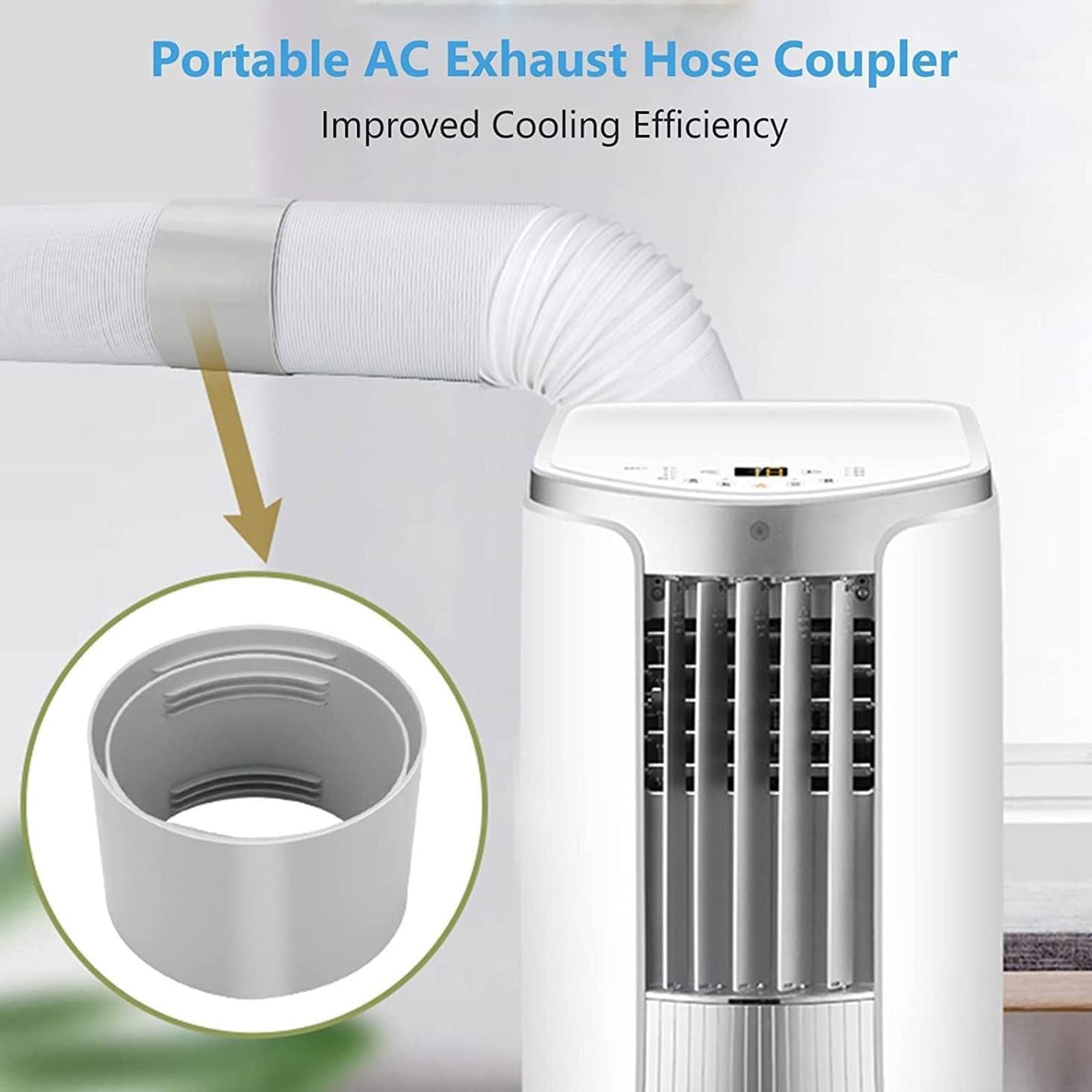 1.5m x 13cm Portable Air Conditioner Exhaust Hose, Flexible PVC Ventilation Hose Extension, Left-Hand Thread (Counter-Clockwise) AC Vent Hose for Air Cooler & Portable AC Units