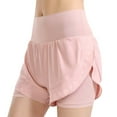 thumbnail image 5 of Wyobmus Women's 2 In 1 Running Shorts High Waisted Workout Athletic Shorts With Liner Quick Dry Split Tennis Soccer Shorts Pink, 5 of 5