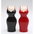 thumbnail image 3 of Ceramic Salt and Pepper Shakers Black and Red Dress 3.5 inches, 3 of 3