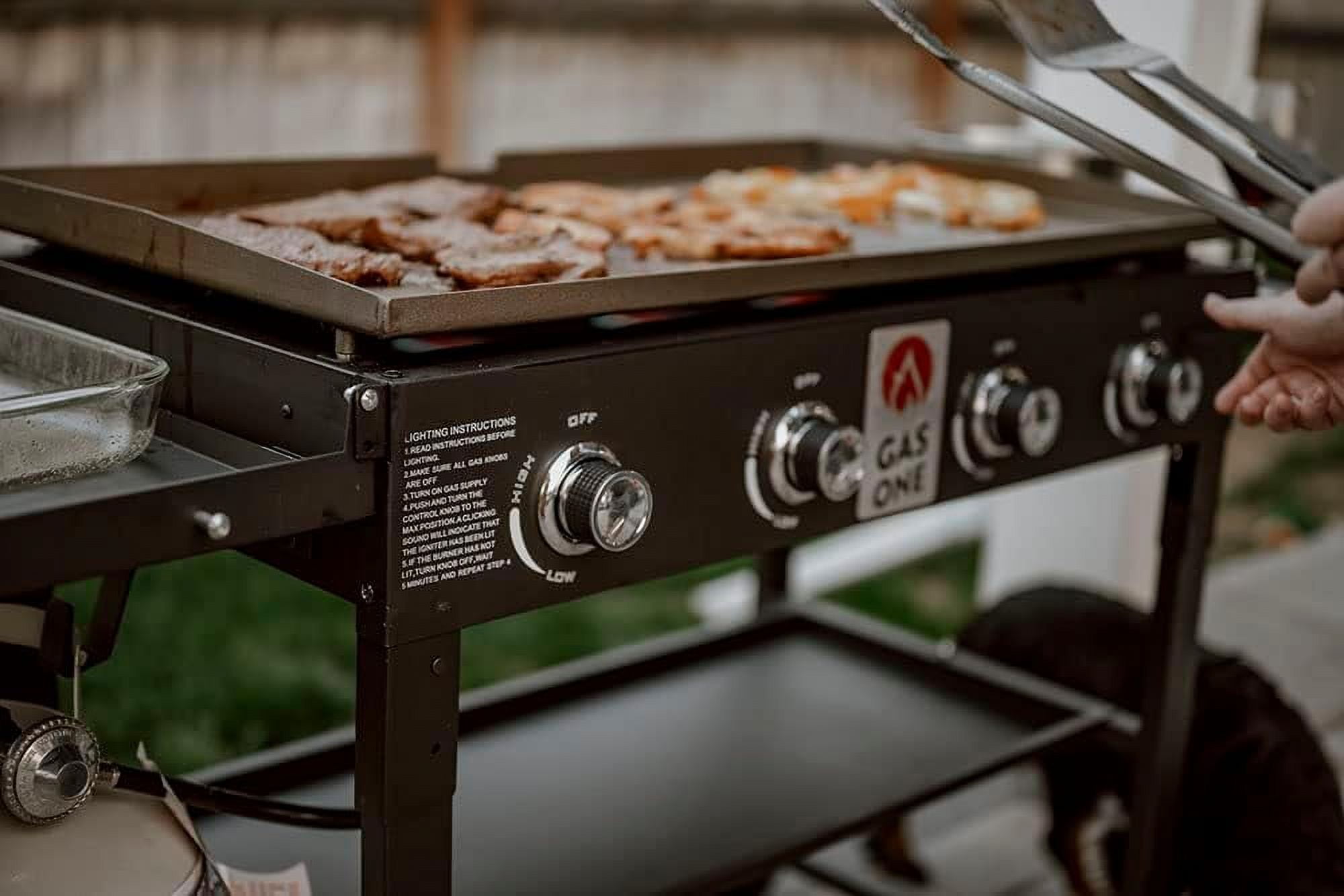 GasOne Propane Burner Grill – 36-Inch Flat Top Grill Griddle Cooking Station – Foldable 4 Burner