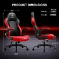 thumbnail image 3 of GTPLAYER Video Gaming Chair, Ergonomic Computer Gaming Chair with Flip-Up Armrests and Adjustable Height, Comfortable Desk Chairs with Built-in Lumbar Support, Recliner with 360°Swivel (Oil Red), 3 of 8