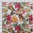 thumbnail image 4 of oneOone Polyester Lycra White Fabric Floral & Leaves Fabric For Sewing Printed Craft Fabric By The Yard 56 Inch Wide, 4 of 6