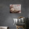 thumbnail image 2 of Baseball Poster Wall Art Boy Men Room Inspirational God Quotes Poster Sports Wall Decor Rustic Picture Canvas Prints Framed Modern Artwork for Home Living Room Bedroom Gym Playroom 16"x12", 2 of 6