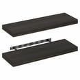 thumbnail image 4 of Furinno TANNA Set of 2 12x35 2" Thick Wall Shelf Invisible Bracket Tobacco Oak, 4 of 4