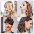 thumbnail image 5 of 32 Pcs Colored Clip In Hair Extensions 20 Inch Rainbow Long Straight Hairpieces Clip In Synthetic, Halloween Cosplay Dress Up Fashion Party Christmas, 5 of 5